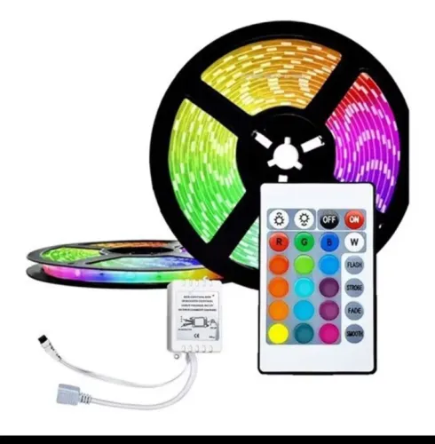 Fita LED RGB com Controle Remoto - Iluminação Colorida 5 metros