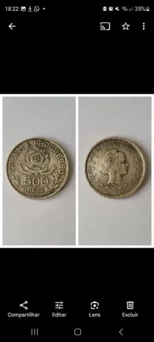 Moeda Brasileira 500 Réis - Ordem e Progresso