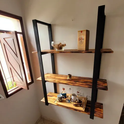 Pratilheira Industrial Flutuante| Decoração móveis