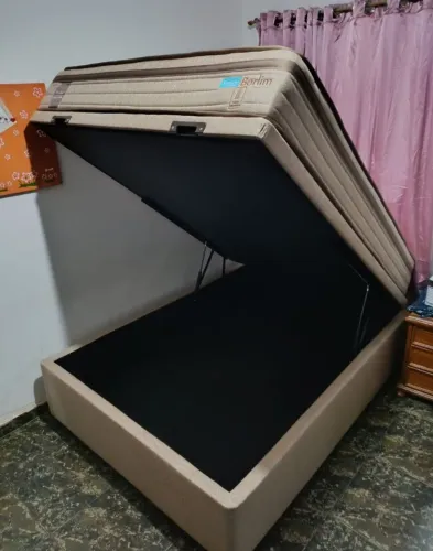 Cama Box Baú blindado Casal Probel Berlim molas ensacadas b