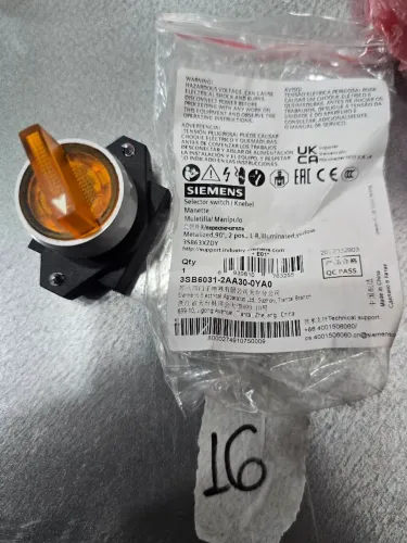 Chave seletora 2 posições Siemens Amarela