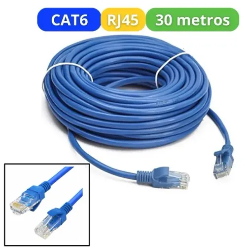 Cabo De Internet rj45 de Rede Cat6 30 Metros 30m Patch Cord