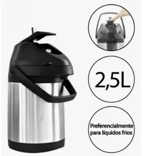 Garrafa Térmica Inox 2,5l Giratória Stanlux