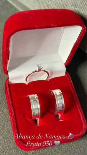 Alianças de Namoro em Prata 950 - Sob Encomenda - Feitas Sob Medida Para o Seu Amor! ?