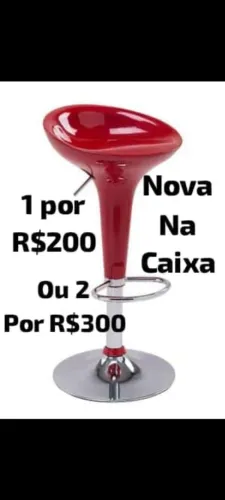 Banqueta Giratória Vermelha - Nova na Caixa