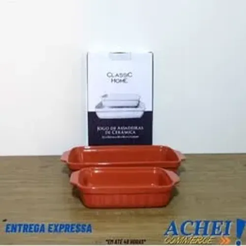 Conjunto de Assadeiras de Cerâmica 2 Peças La Cuisine Terracota 22 x 13,5 cm e 30 x 18 cm