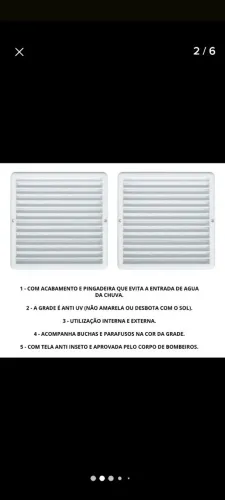 Kit de grade ventilação 