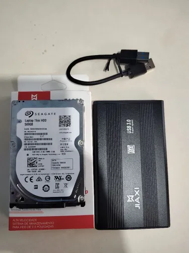 HD 500GB Seagate + Case + Cabo USB 3.0 JIAXI