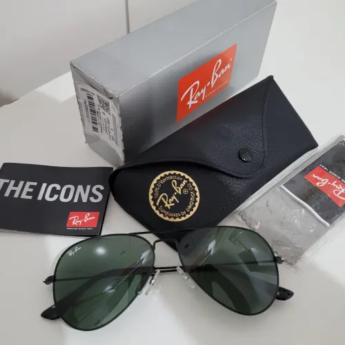 Ray ban aviador preto oculos de sol masculino 