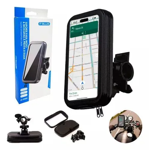 Suporte prova dagua para celular para moto e bicicleta bolsa impermeavel
