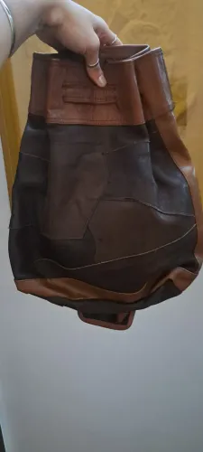 Bolsa saco de couro legítimo marrom