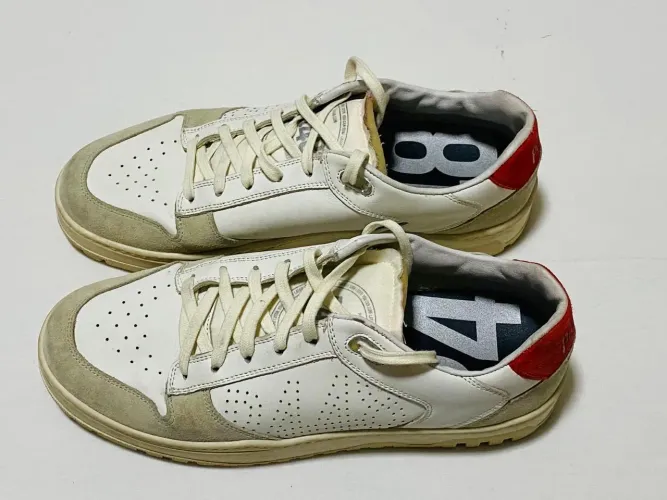 tênis p448 tamanho 42 italy sneaver white / red ótimo estado