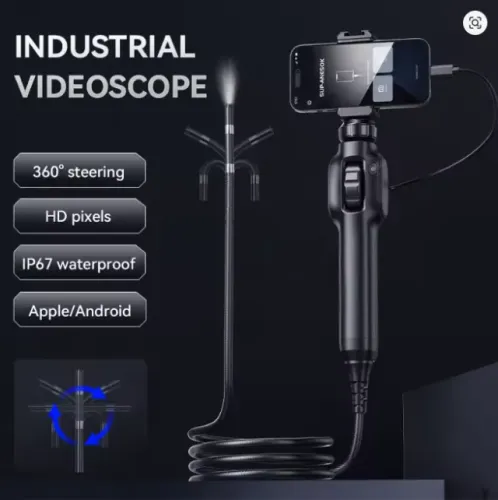 Camera de  inspeção, Endoscópio articuladode 8mm