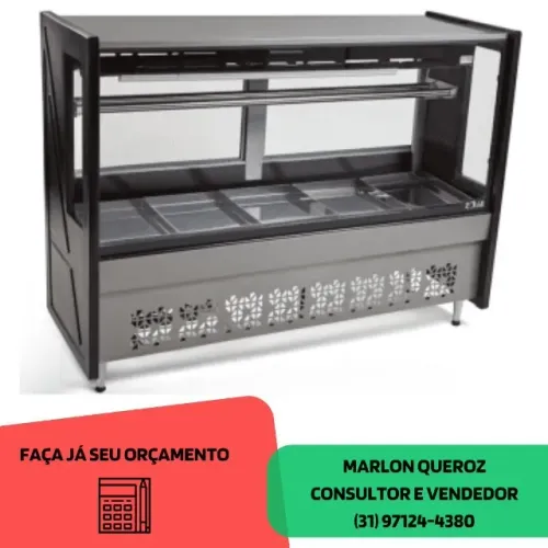 Balcão de Carne 1,75M Preto Polar 220v 