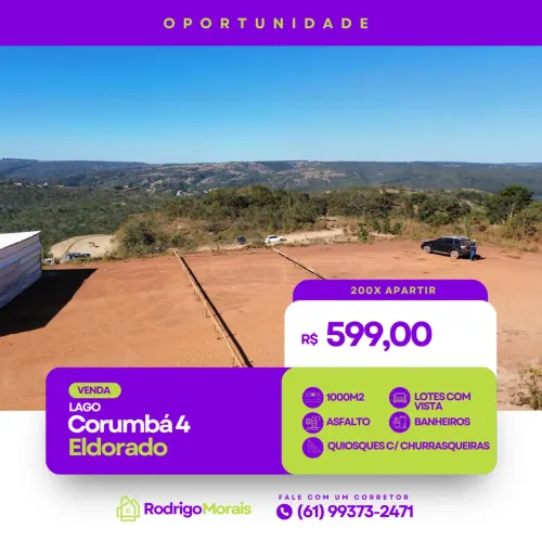 $ Terreno Condomínio Fechado Corumbá IV :