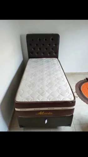 Cama box solteiro colchão e base