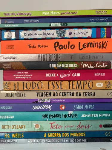 LOTE DE 16 LIVROS (ESCOLARES, VESTIBULAR, ROMANCE E INFANTIL)