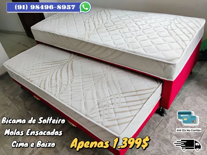 BICAMA DE SOLTEIRO MOLAS ENSACADAS CIMA E BAIXO