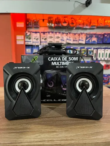 Caixa de Som Multimídia para Computador/Notebook com Led XC-CM-18
