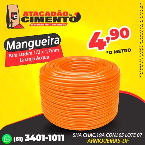 Mangueira Para Jardim 1/2 x 1,7mm Laranja Acqua