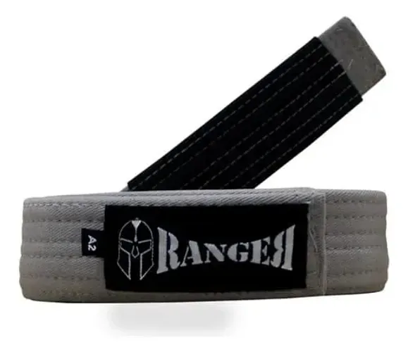 Faixa Jiu Jitsu Cinza Com Ponta Preta