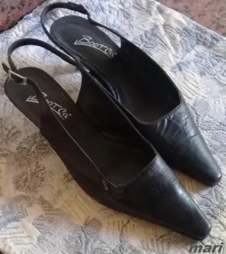 Sapatos Boot Co 35 Unica Dona Couro Chanel Preto Social - Conservado