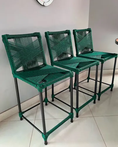 BANQUETA VERDE ALTO PADRÃO - CORDA NÁUTICA