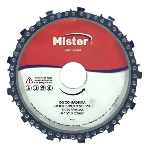 Disco Dente Moto Serra 115mm (f22) Madeira Mister