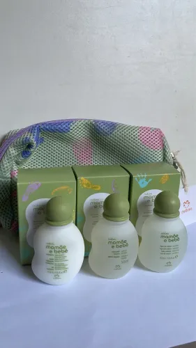 Kit miniatura mamãe e bebê natura  
