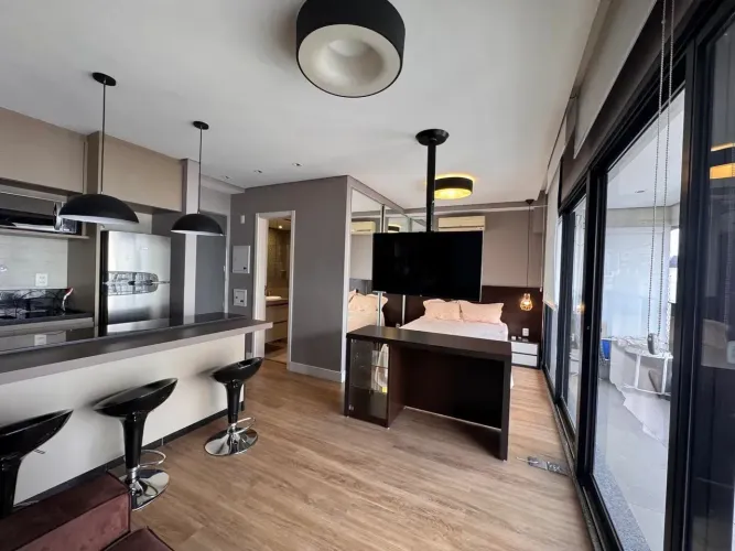 Studio mobiliado e decorado na Vila Nova Conceição pronto para morar