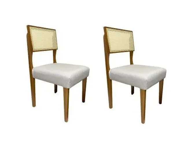 CADEIRA JANTAR JÁ MONTADAS EM MADEIRA MACIÇA TECIDO LINHO!! UWLO9