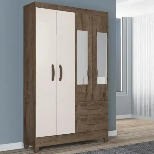 Guarda Roupa Real 4 Portas 2 Gavetas com Espelho -SUPER OFERTA!