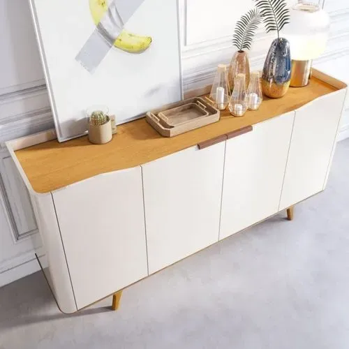 Buffet para Sala 4 Portas Imcal Arc 1.6 Off White/Nature