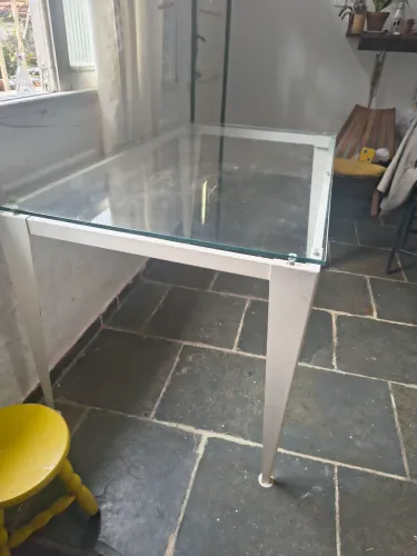 Mesa tampo de vidro 