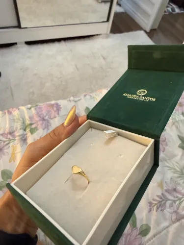 Anel coração ouro 18k