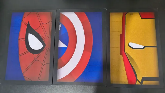 3 quadros decorativos Marvel
