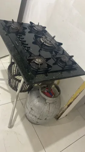 Fogão cooktop 5 bocas com pedra