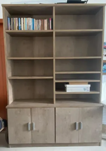 Estante para livros em MDF Amaderado 2,24 de altura x 0,38 profundidade x 1,54 largura