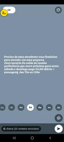 Atendete sexo feminino