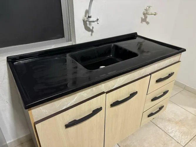 Balcão de cozinha com cuba