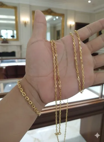 Corrente + Pulseira banhada a ouro 18k