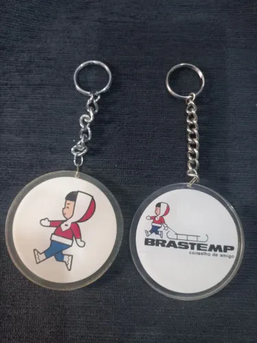 2 chaveiro antigo acrílico BRASTEMP para colecionadores