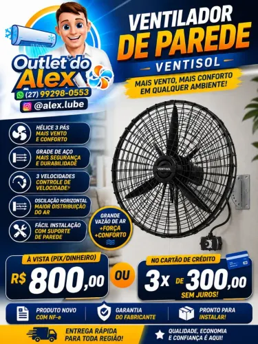 Ventilador Ventisol de 1 metro - Novo Nunca usado 