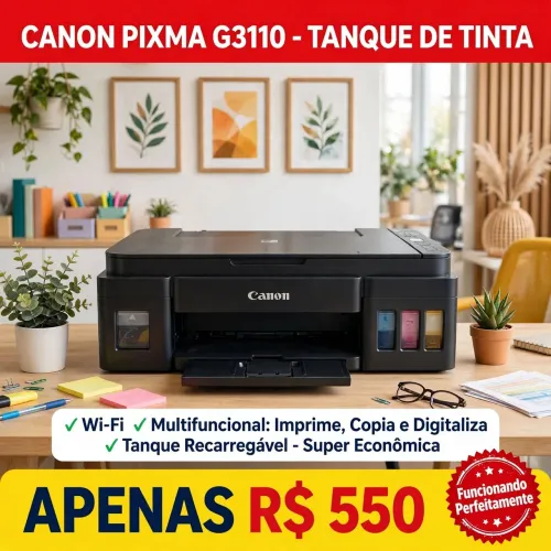 Vendo impressora mult funcional semi nova Canon modelo G 3110