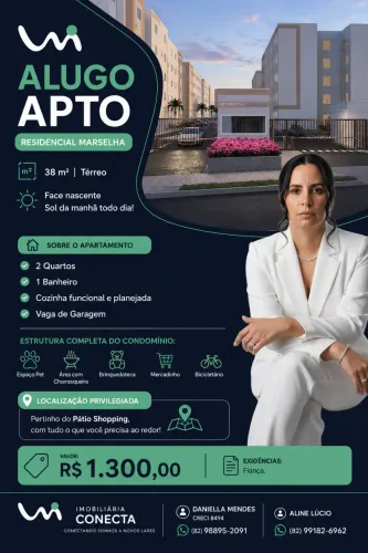 Apartamento para locação no MARSELHA, TABULEIRO DO MARTINS, Maceió, AL