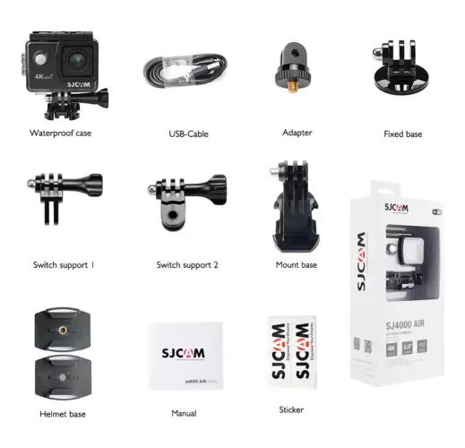 Câmera Sportiva Sjcam Sj4000 Air 4k Preto 