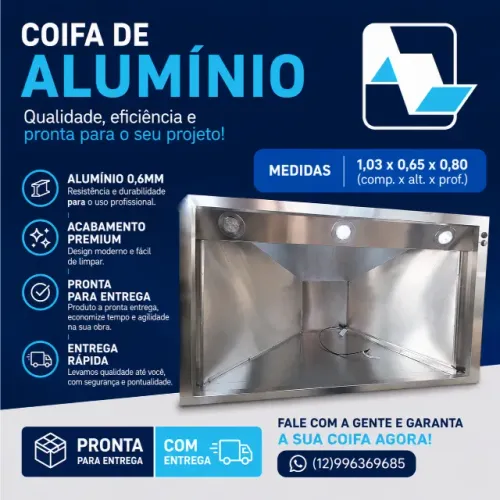 coifa em Aluminio 0,6 PRONTA ENTREGA