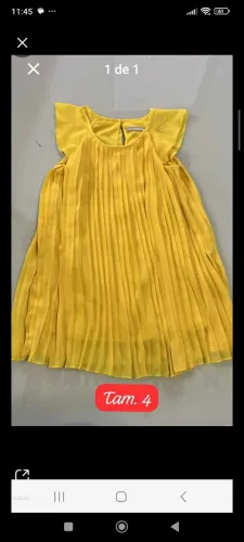 Vestido infantil tecido leve - Tam 4 anos