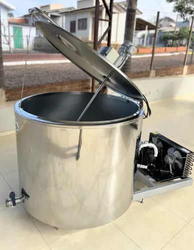 Tanque de Leite 500 Litros Misturador Tina para Açaí Sorvetes Caldas Gelo e Sorvetes inox