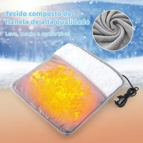 Almofada Elétrica De Aquecimento Para Pés De Inverno Carregamento USB Lavável Aquecedor